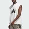 adidas sports simple and comfortable sleeveless loose tank top, unisex, white