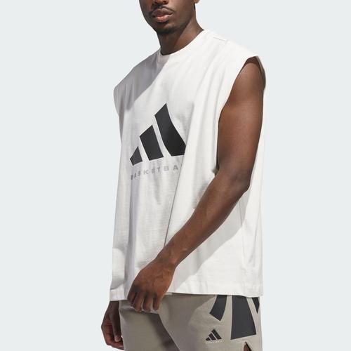 adidas sports simple and comfortable sleeveless loose tank top, unisex, white