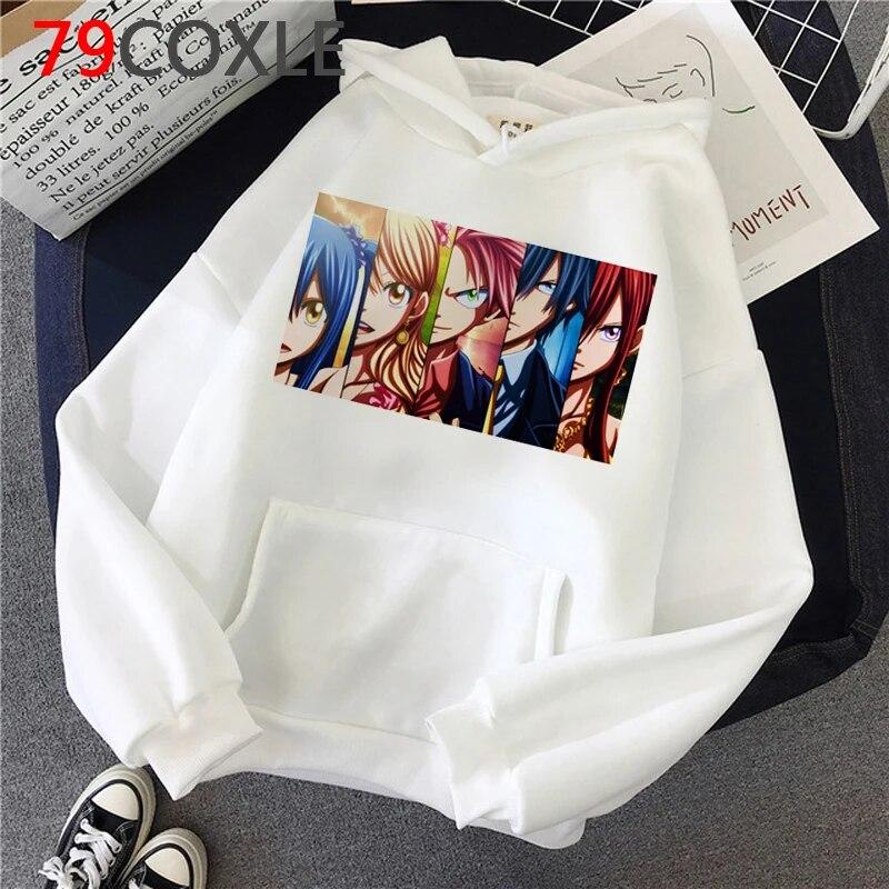 Heiße japanische Anime Fairy Tail Hoodies Frauen Kawaii Winter Kleidung Harajuku Cartoon Grafik Streetwear Unisex Sweatshirts Weibliche Unisex