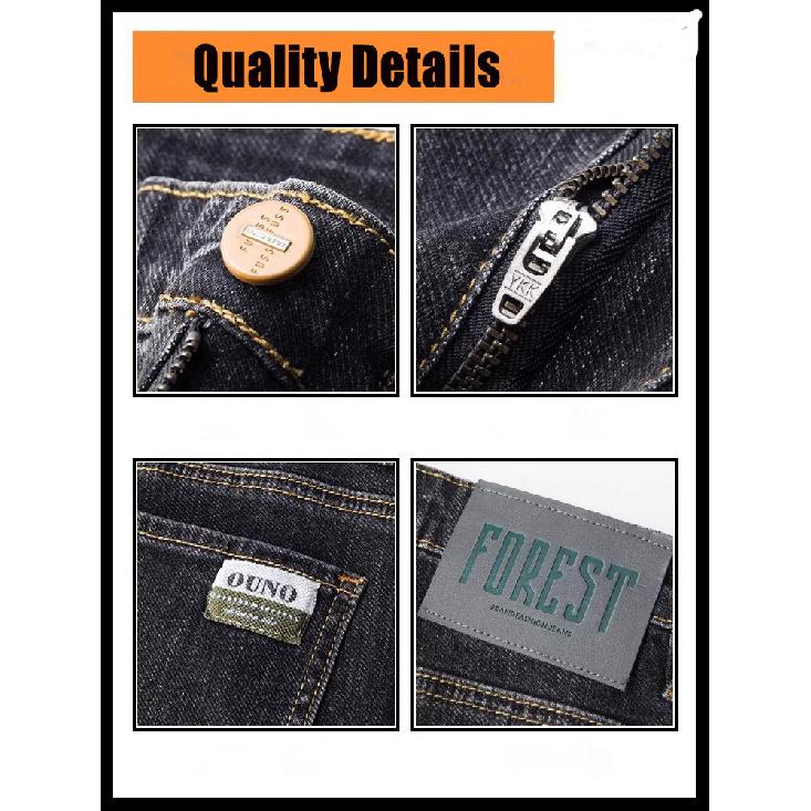 Spring And Autumn Winter New Men'S Plush/Regular Jeans Slimming Straight Stretch Business Versatile Long Pants