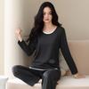 Pajamas Women's Spring and Autumn Pure Cotton Long-sleeved Autumn Cotton Thin Casual Fake Two Autumn and Winter High-end Loungewear