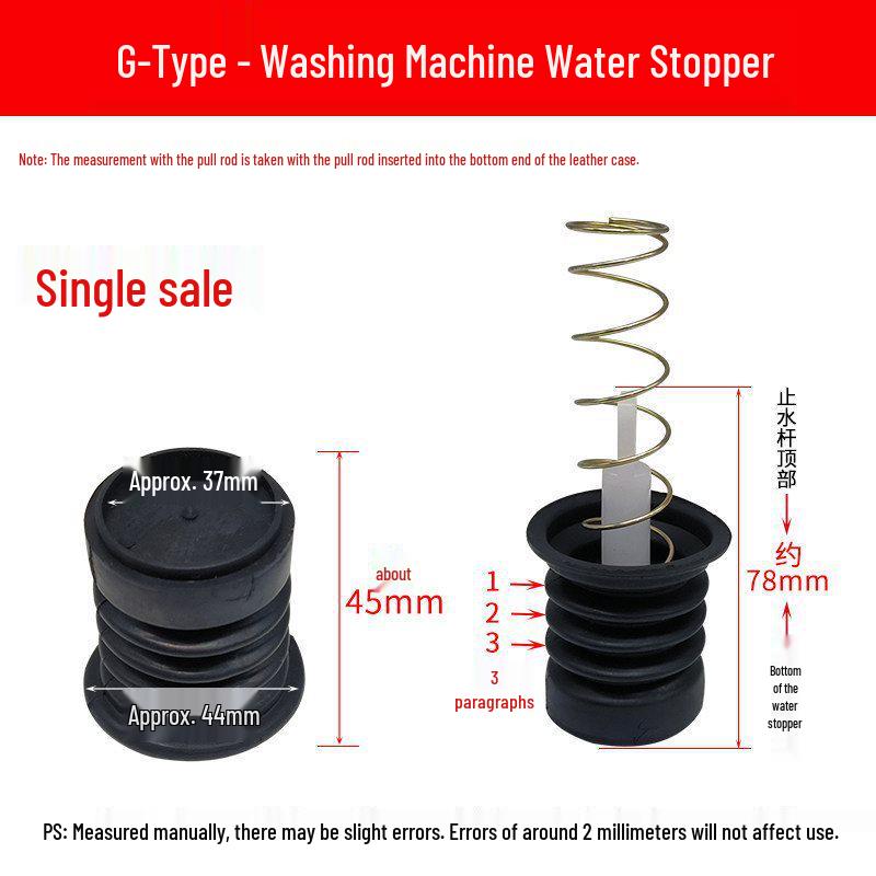 Rubber Drain Plug & Sleeve with Spring for Semi-Automatic Twin Tub Washing Machine