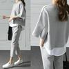Spring 2024 Women's Two-Piece Slit Top & Cropped Pants Casual Set