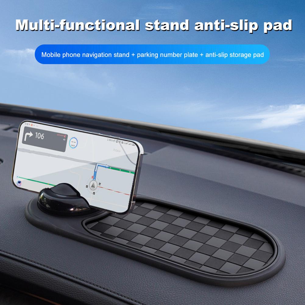 Car Dash Grip Pad with Temporary Parking Numbe 360 Degree Rotating Car Phone Holder Multifunctional for Cell Phones Keys Glasses