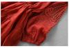 2023 Summer Retro Women's Plus Size Cotton Linen Dress with Hollow Design and Loose Waist