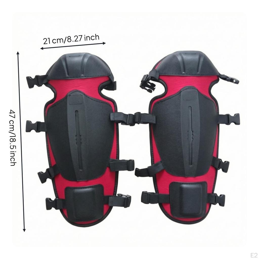 Adjustable Gardening Leg Guards | Padded, BrushCutting Guards, for Yard Work Black Red 3section