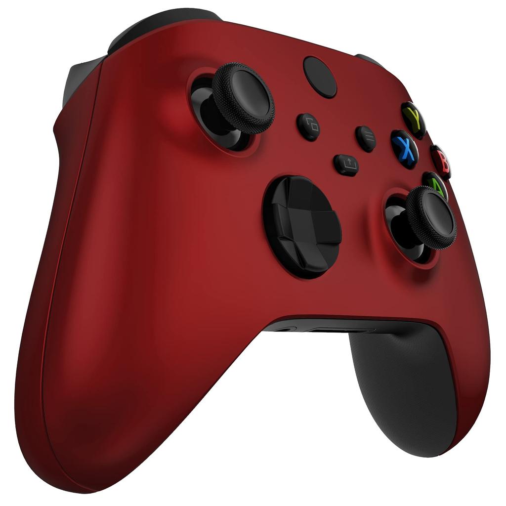 EXtremeRate Seitenschienen-Griffschale für Xbox Series X S Klar Schwarz Ersatz Frontgehäuseabdeckung Griff Faceplate für Xbox Core Wireless Controller