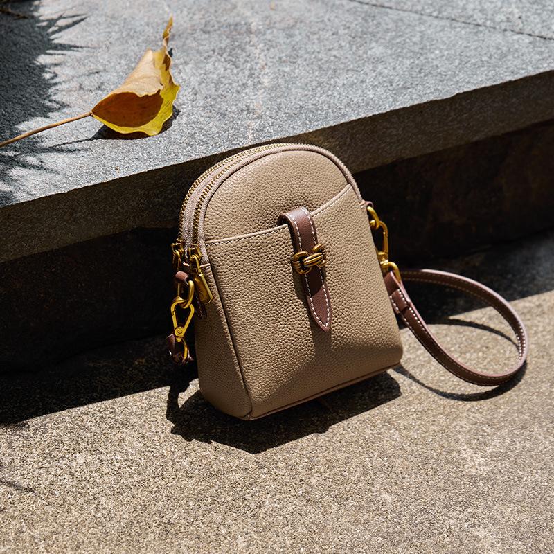 

Mrs. Qiao Genuine Leather Phone Bag for Women, Crossbody 2025 New Mini Small Shoulder Bag for Women, Autumn and Winter Small Phone Bag Long13.5CM、Thick7CM、H