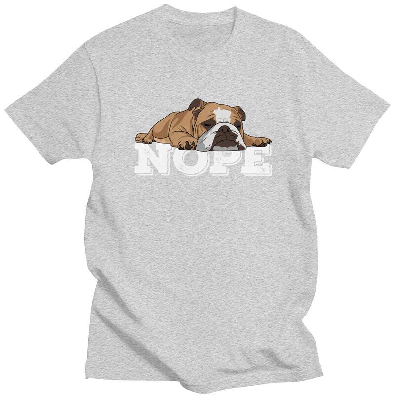 Custom French Bulldog Says Nope T Shirt Men Short Sleeve Pure Cotton Tshirt Casual Funny Animal Dog Tees Fashion Tshirt