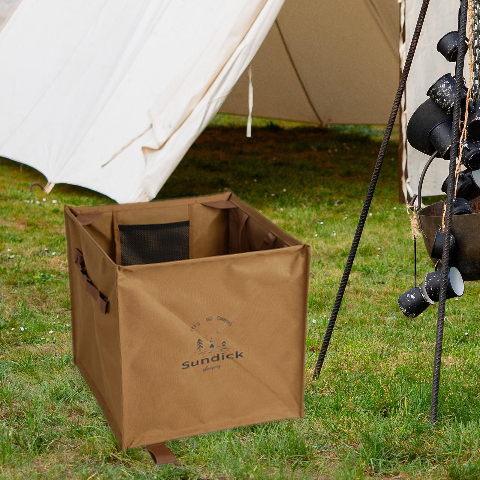 

Мусорный бак для кемпинга, складная корзина, компактная многоцелевая уличная корзина для мусора для мусора хаки