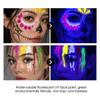 6er Halloween Gesichts- und Körpermalcreme Set, Leuchtendes Neon Fluoreszierendes Make-up, Langanhaltende Wasserdichte Kosmetik für Skelett Clown Cosplay Festival Rave