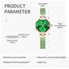 Crystal Women's Square Bracelet Watch Green Waterproof Simple Quartz Fashion