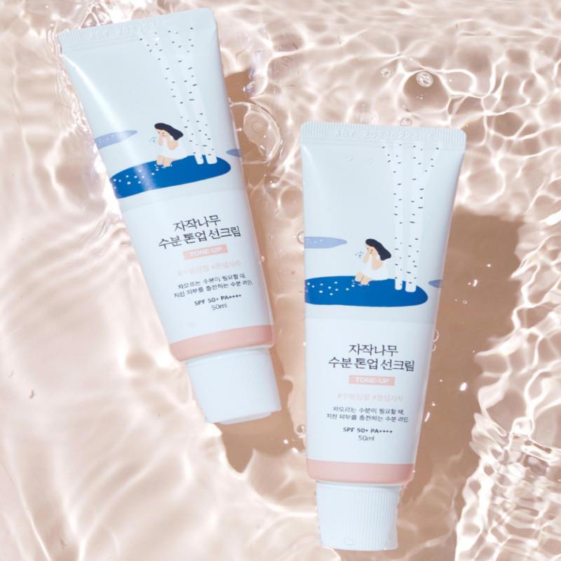 ROUND LAB Crema Solare Idratante Tone Up con Succo di Betulla SPF 50+ PA++++ 50ml/100ml