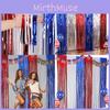 Vibrant Red White And Blue Independence Day Tinsel Curtain Party Decoration Supplies