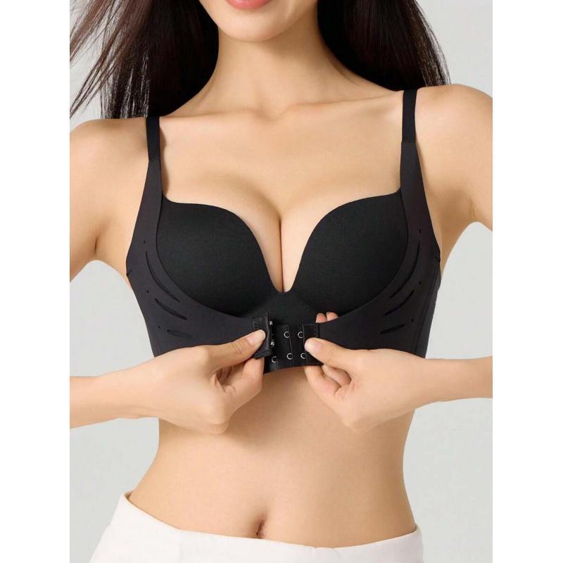 Women's High-Support Front-Closure Padded Wireless Bra