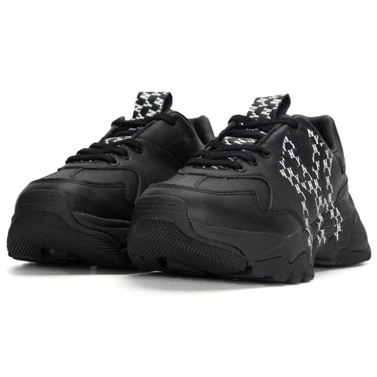 New MLB Big Ball Chunky Height Increasing Low Top Chunky Sneakers Unisex Black 3ASHCM01N-50BKS