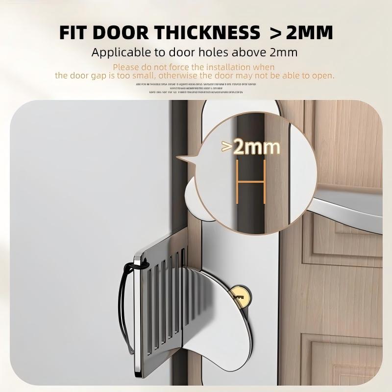 Stainless Steel Portable Door Lock Anti-theft Lock Heavy Duty Security for Home,Hotel,Apartment,College Dorm & Travel