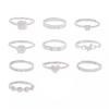 PANJBJ 925 Sterling Silver Geometry Love Heart Ring for Women Hollow Out Line Design Jewelry Gift Dropshipping