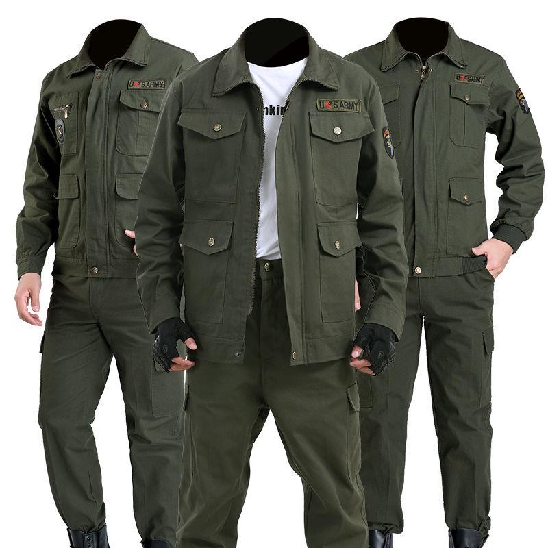 Thickened Wear-Resistant Workwear Set: Spring/Autumn Anti-Scald Protection Suit for Men, Ideal for Workshop, Construction, Auto Repair, Welding.
