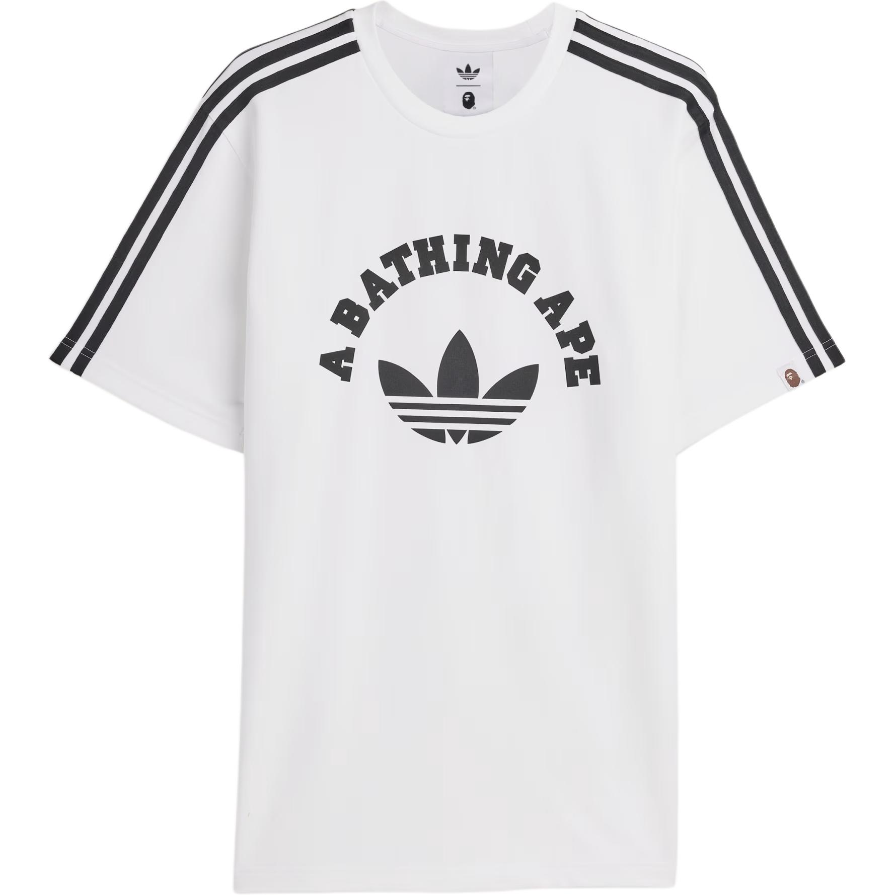 adidas Originals x BAPE Unisex Relaxed Fit Graphic T-Shirt White JN7120 XS