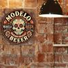 Metalen Wandposter Rond Schedelbord voor Bar Huis Pub Waterdicht Buiten Decor