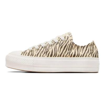 All Star Lift Comfortable and Versatile Non-slip and Durable Low-top Canvas Shoes for Women In Beige and Black