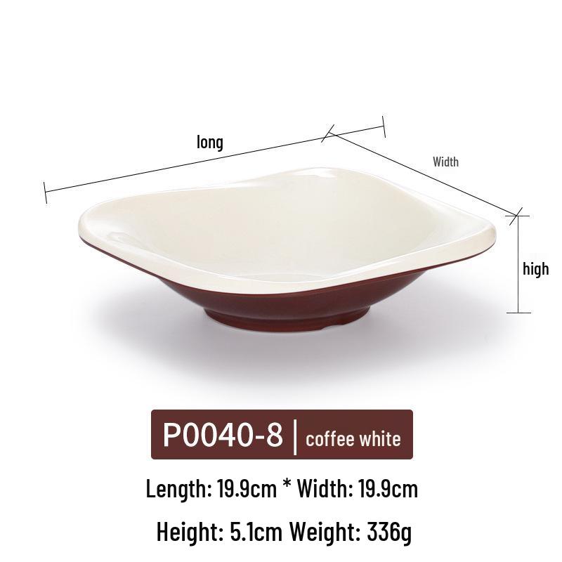 Melamine Rectangular Plate for BBQ & Side Dishes - Imitation Porcelain Tableware