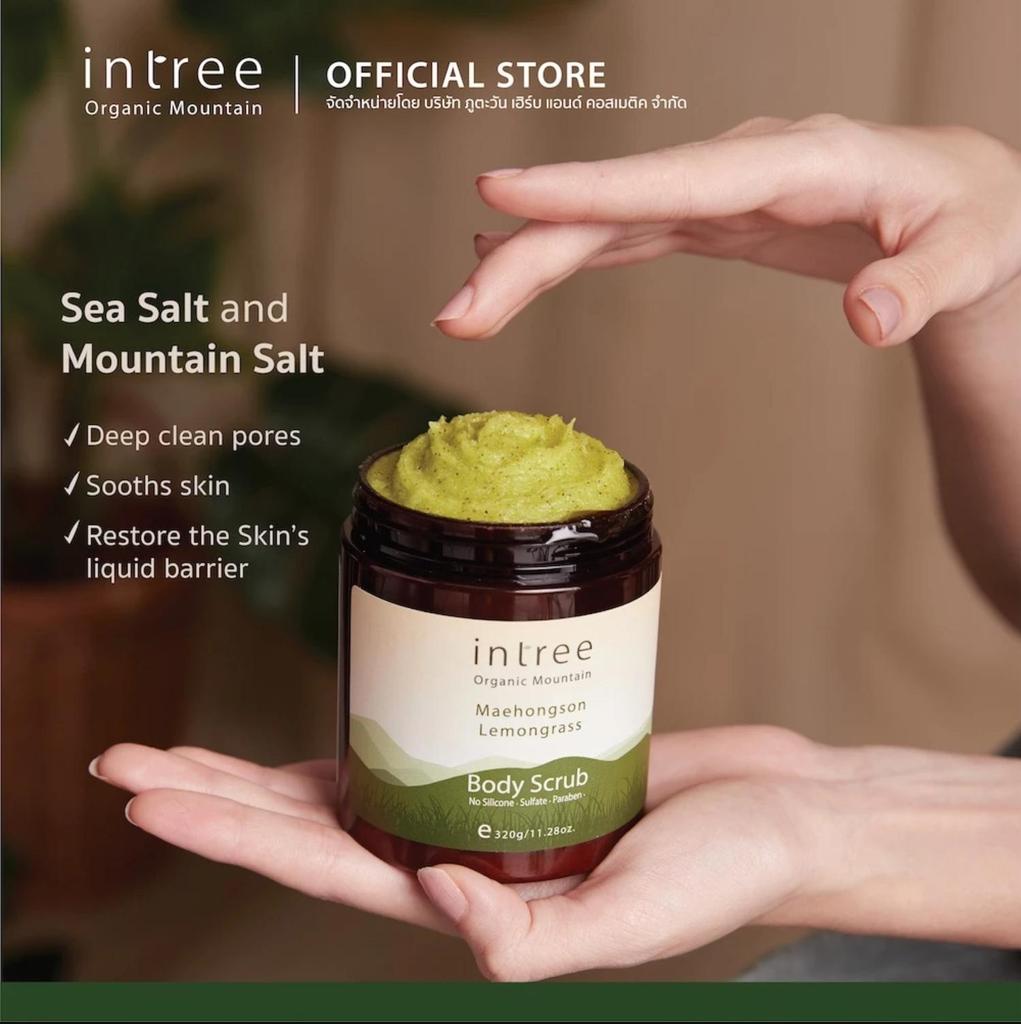 Phutawan Intree Organic Mountain Maehongson Zitronengras-Körperpeeling 320 ml.