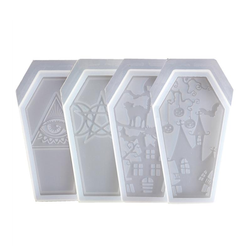 Halloween Coffin Storage Box Mold with Lids Epoxy Crystal Resin Silicone Mold for DIY Home Decoration Jewelry Storage