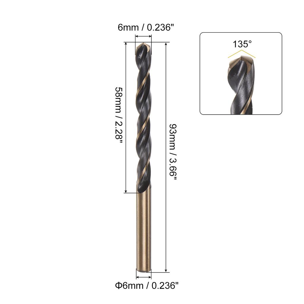 12pcs Jobber Drill Bits 1/2/3/4/5/6/7/8/9mm Titanium Coated HSS Split Point Twist Drill Bits for Stainless Steel Metal Wood