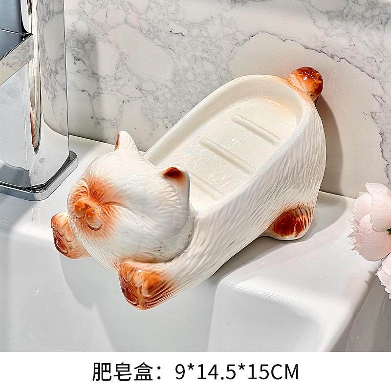 

Creative ceramic cat hand sanitizer bottle shower gel shampoo press bottle dispensing bottle soap dish bathroom accessories