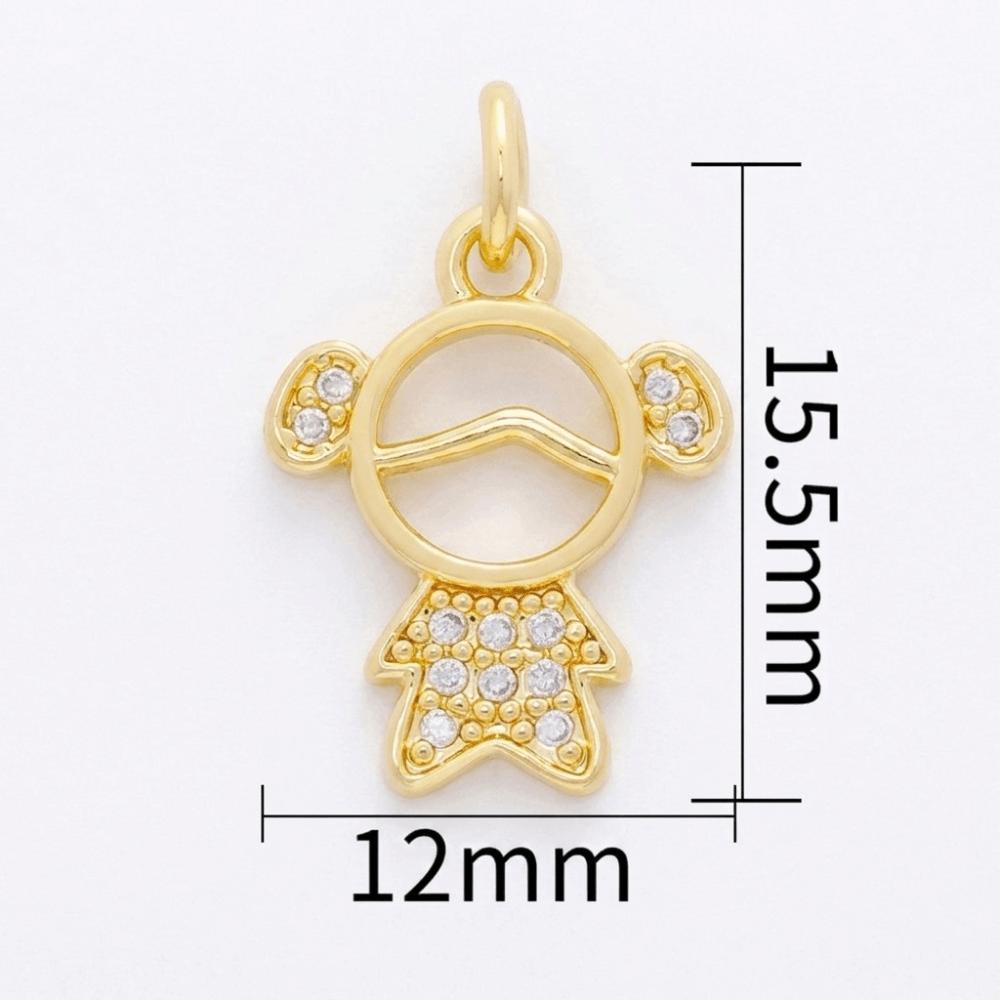 Brass Base Brass Pendants 18K Gold Plated Micro Pave Charms Cubic Zirconia Pendants Jewelry Gift