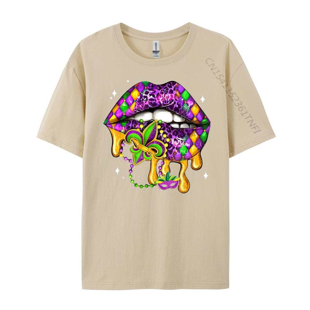 Mardi Gras Lip Women Costume Funny for Women Girl Funny T Shirts Men Original Mens TShirts Normal