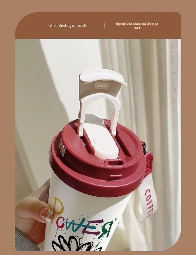 G-Dragon Insulated Stainless Steel Coffee Cup with Large Capacity and Daisy Design