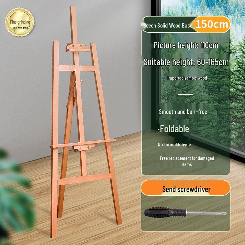 Folding Wooden Tripod Easel for Art Students - Perfect for Sketching and Oil Painting