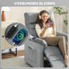 Recliner Chair, TV Armchair with Reclining Function, Lumbar Heating, 2 Remote Controls, USB Port, Quiet Motor, Grey