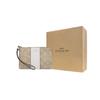 Coach Corner Zip 16 Monogram Canvas And Leather Wristlet Clutch Small Women clutch White Khaki 58035-IMDQC