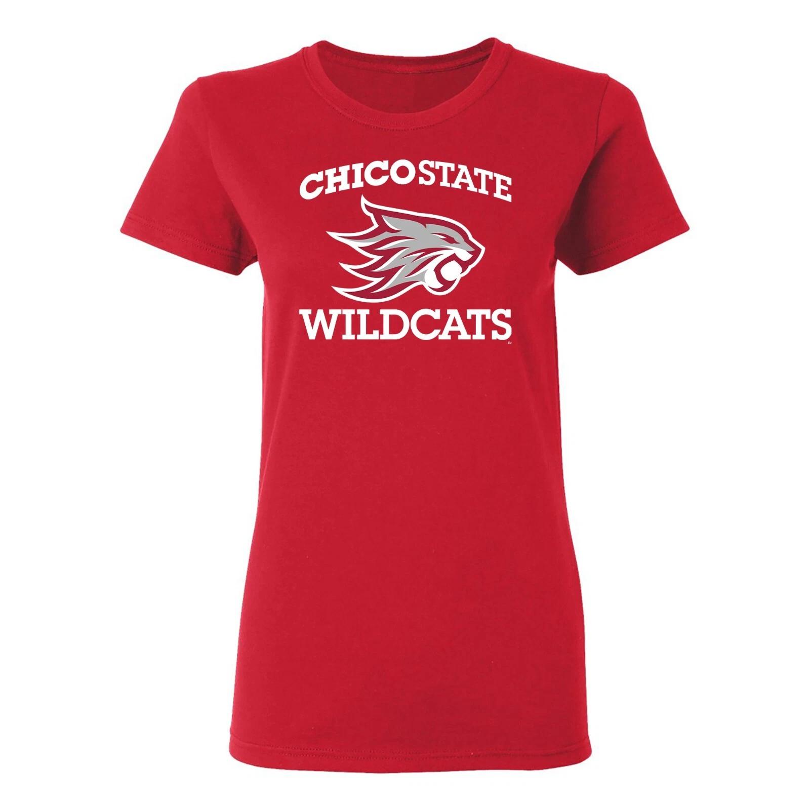 Chico State Wildcats Arch Logo Women s T-Shirt - Red 2XL