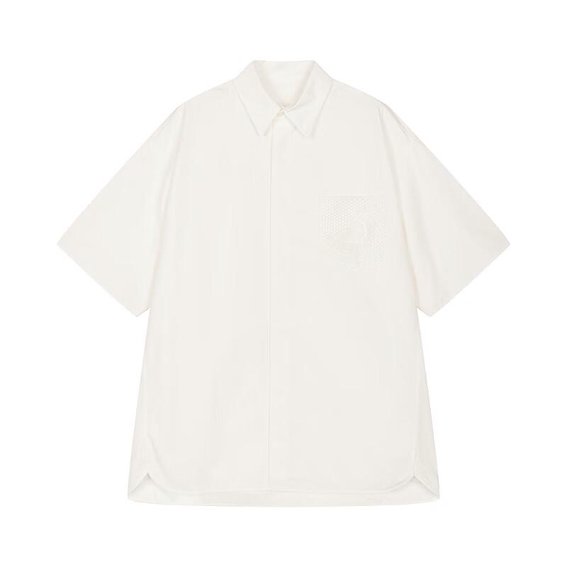 CROQUIS Men's 2025 Autumn H-Lapel Long-Style Short-Sleeve Shirt