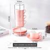 3OZ Porcelain Stackable Cups with Saucers and Metal Stand for Specialty Coffee Drinks,Latte,Americano and Tea-Set of 4