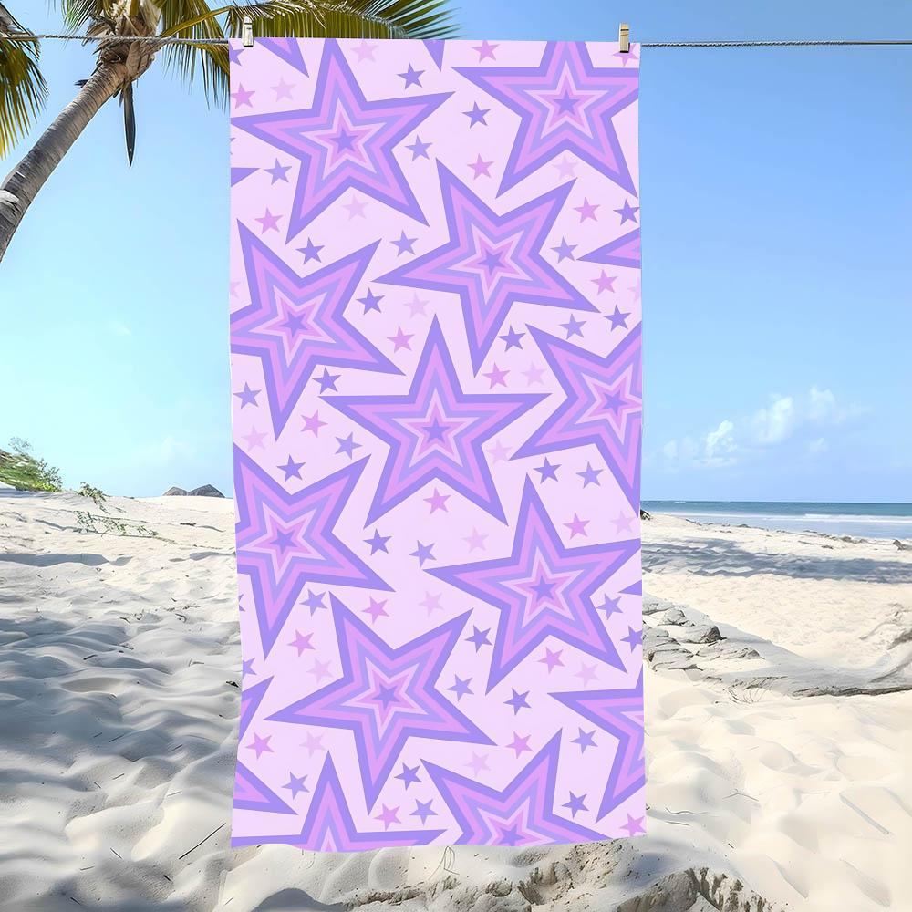 Dreamy Star Pattern Towel Beach Towel Oversized Super Absorbent Soft Swim BeachTowels for Men, Women