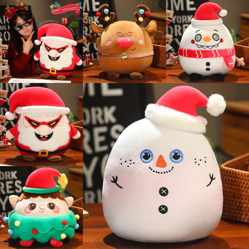 Adorable Plush Christmas Santa Snowman Character Toy Soft And Cuddly Holiday Decor