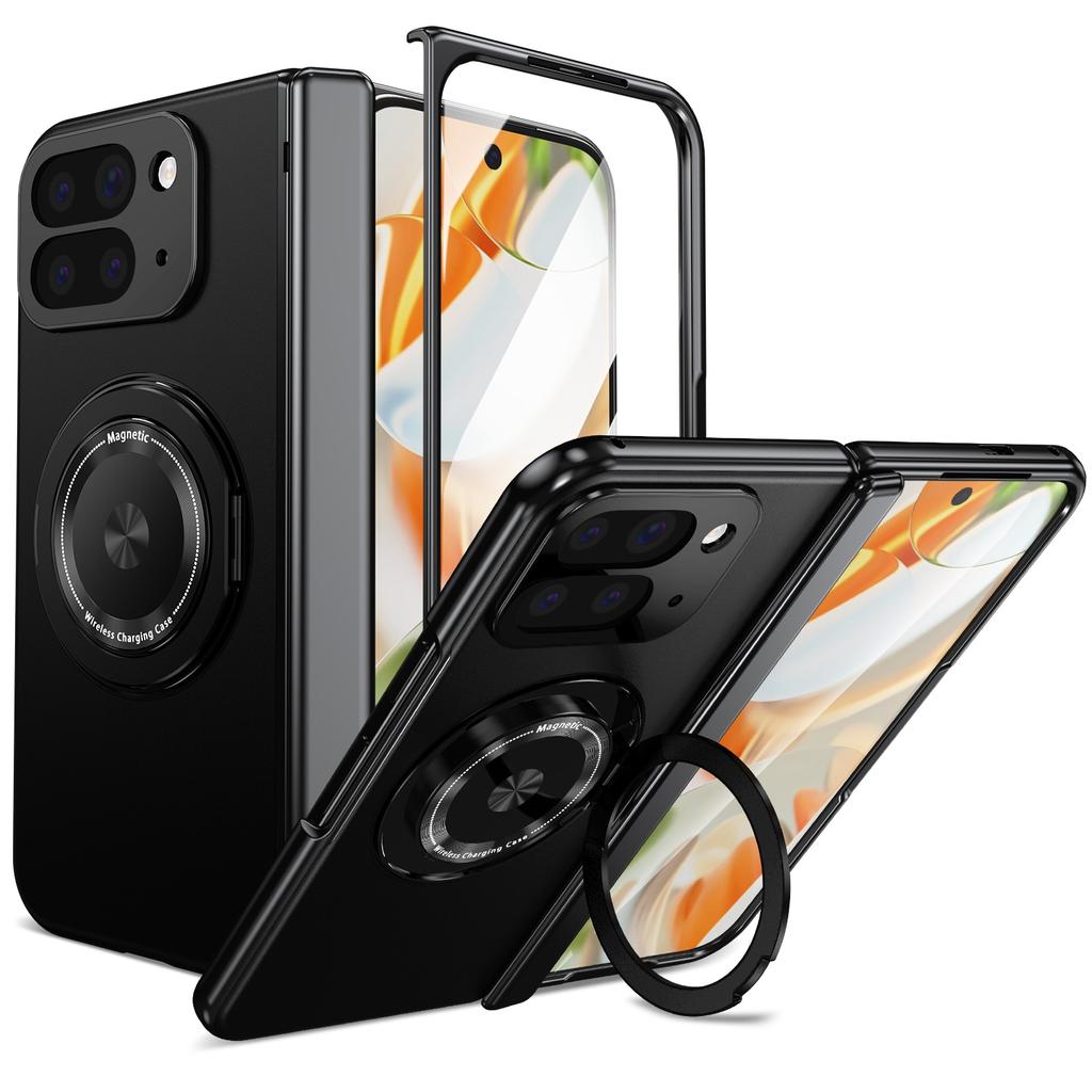 2700 Gass Strong Magnetic 360 Stand Ring Case for Google Pixel 10 Pro Fold Cover- Metal Hinge Protection with Screen Protector