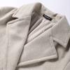 Women Fashion Wool Blend Warm Long Coat Autumn Winter Loose Pocket Double-breasted Jacket Elegant Lapel Overcoat