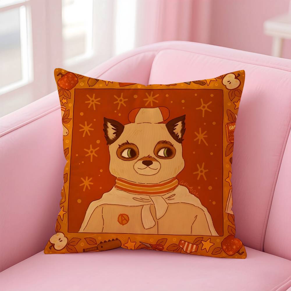 

Movie The Fantastic Mr Fox Pillow Case Pattern Printed Pillowcase for Living Room Sofa Cushion Cover & Bedroom Decor 12x12Inch