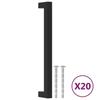VidaXL Cabinet Handles 20 Pcs, Door Handles with Screws, Drawer Handles for Cupboards Buffets Lockers Crates, Black 3203655