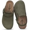 Fashion Smile Pop Men's Suede Shoes With Adjustable Back Strap Leather Mules With Cork Flip-Flop Slippers Insoles Slip-On Potato Shoes