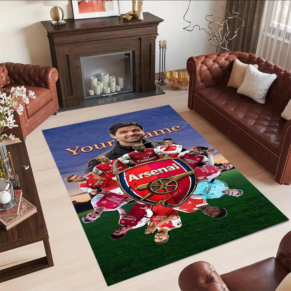 Arsenal Customize Text Area Rug Suitable for Playrooms Outdoor Game Room Hallway Anti-slip Rug Decorate Offices Gift for Festivals