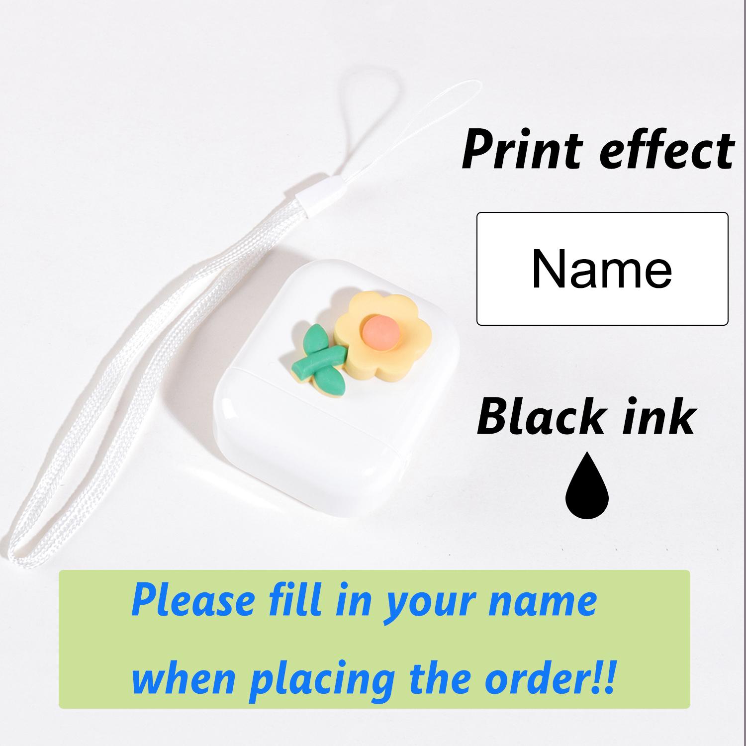 

Flower Custom Name Stamp Signature Personalized Name Stamp Kindergarten Clothing Label Quick-drying Ink Customized Text Seal