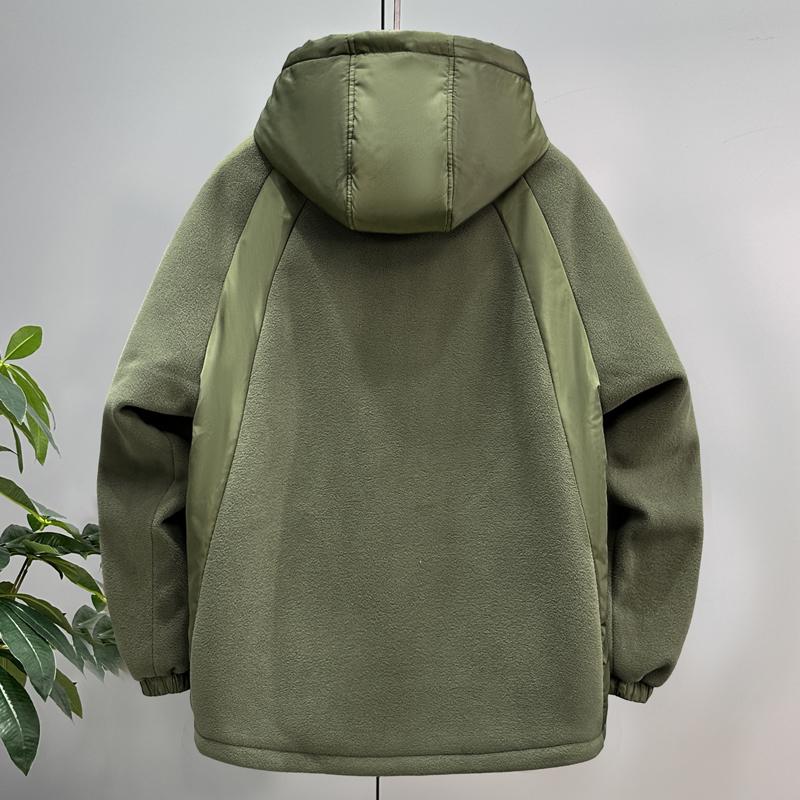 Plus Size 5XL-11XL Autumn Winter Polar Fleece Coat for Men Outerwear Casual Long Sleeve Tops Oversize Men's Warm Jackets